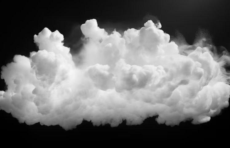Cloud on black background